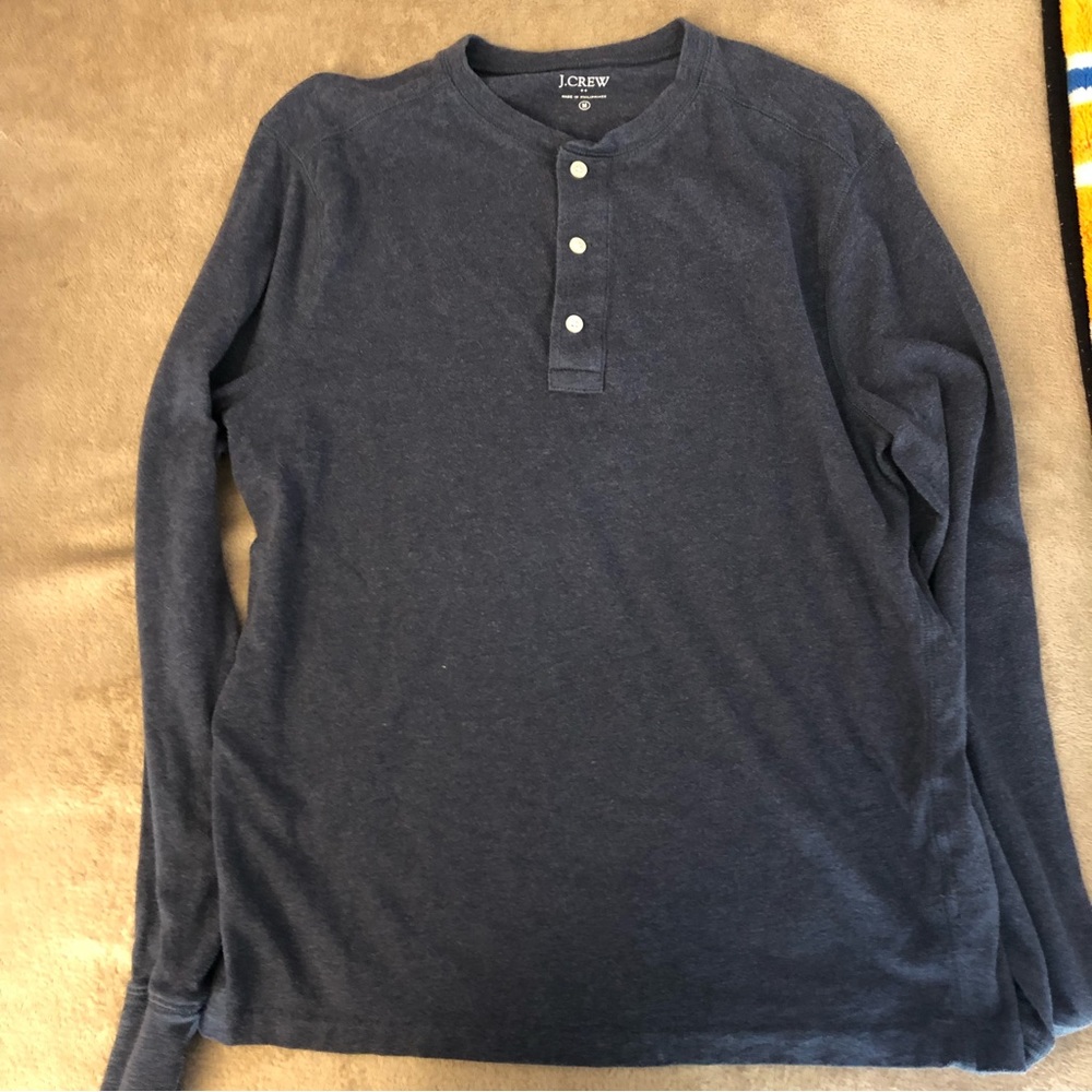 J.Crew Men’s “Re-Imagined” Blue Long Sleeve Cotton T-shirt - Size M